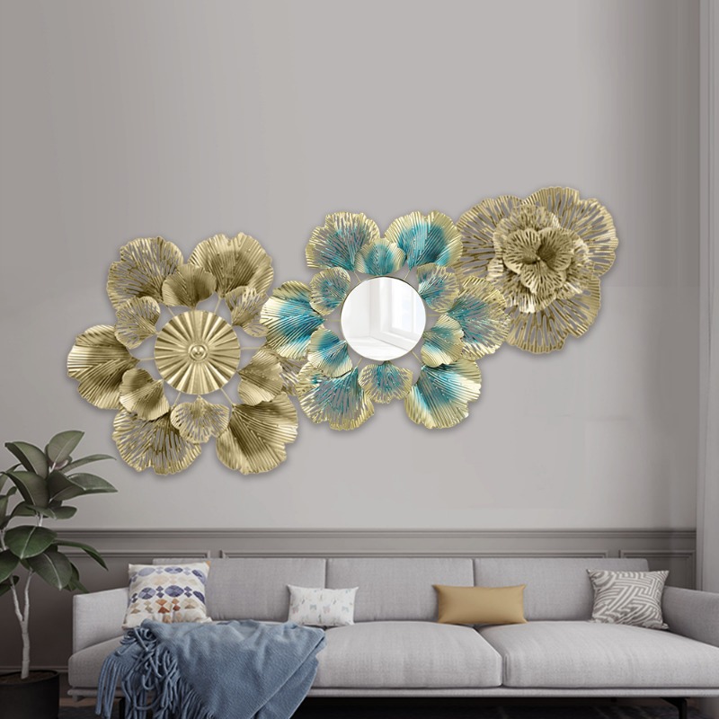Flower Wall Panel - Espejo decorativo de pared de lujo