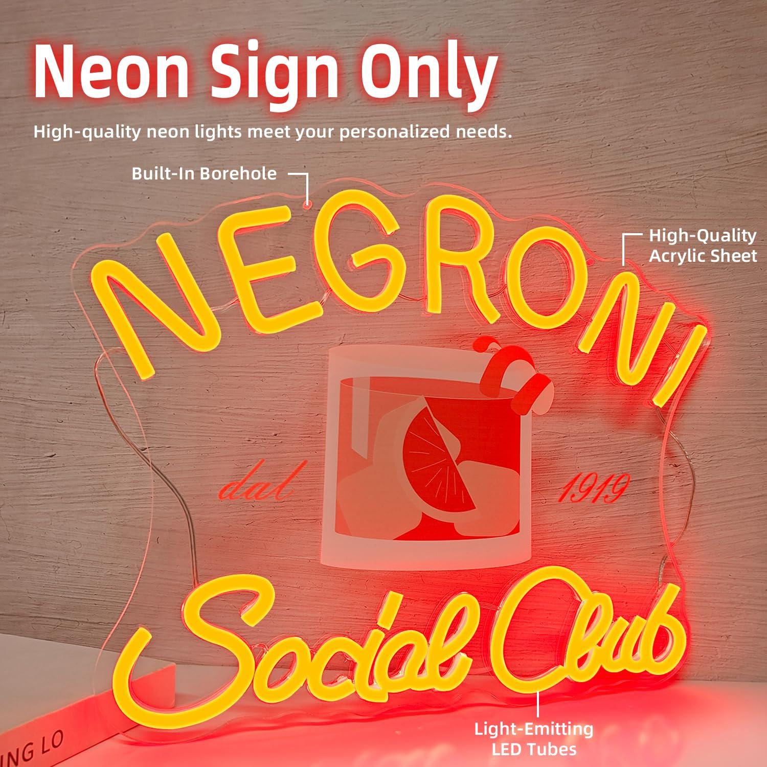 Letrero de neón del Negroni So - Neon Sign Party reseña y precio