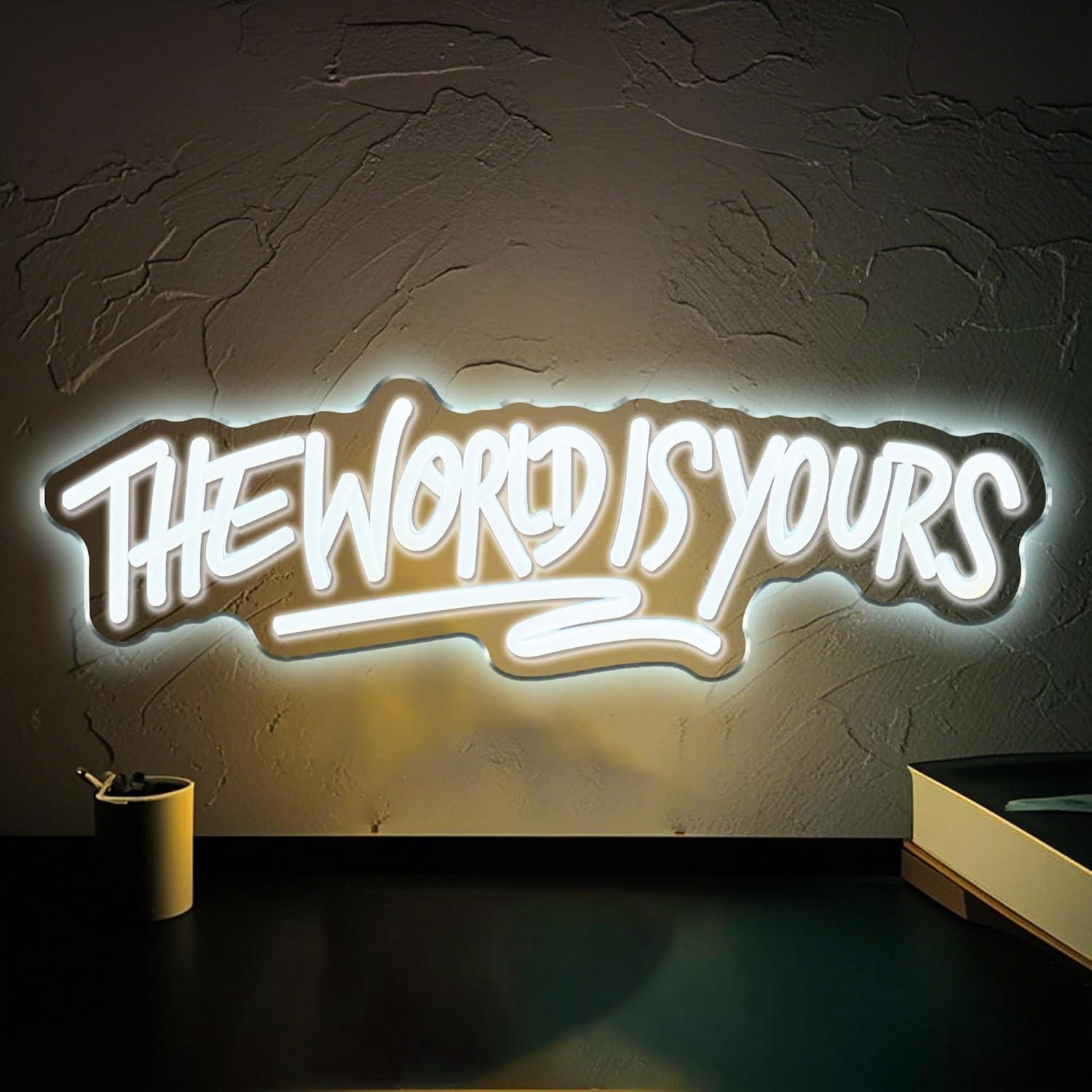 Letrero de neón The World is Y - Neon Sign Party reseña y precio