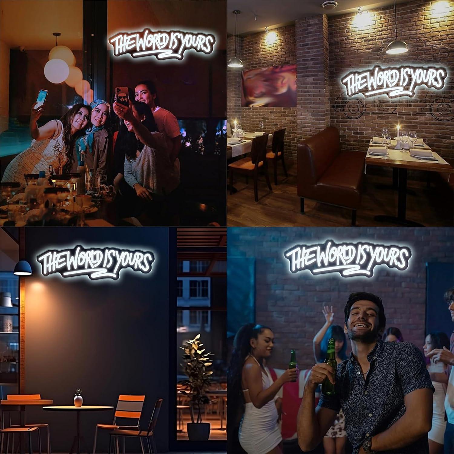 Letrero de neón The World is Y - Neon Sign Party reseña y precio